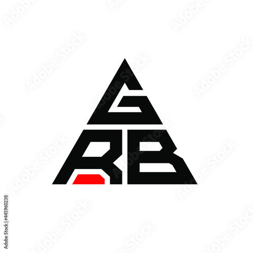 GRB triangle letter logo design with triangle shape. GRB triangle logo design monogram. GRB triangle vector logo template with red color. GRB triangular logo Simple, Elegant, and Luxurious Logo. GRB 