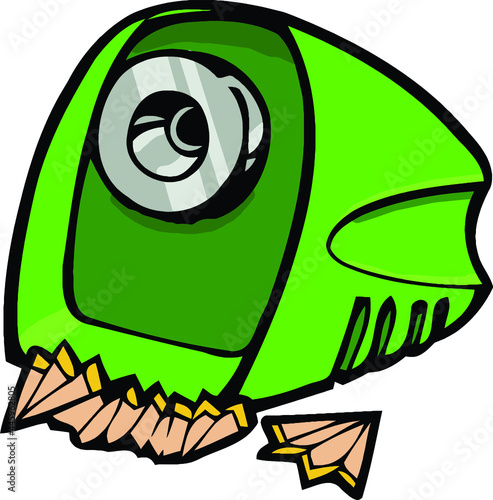green pencil sharpener | school supplies
