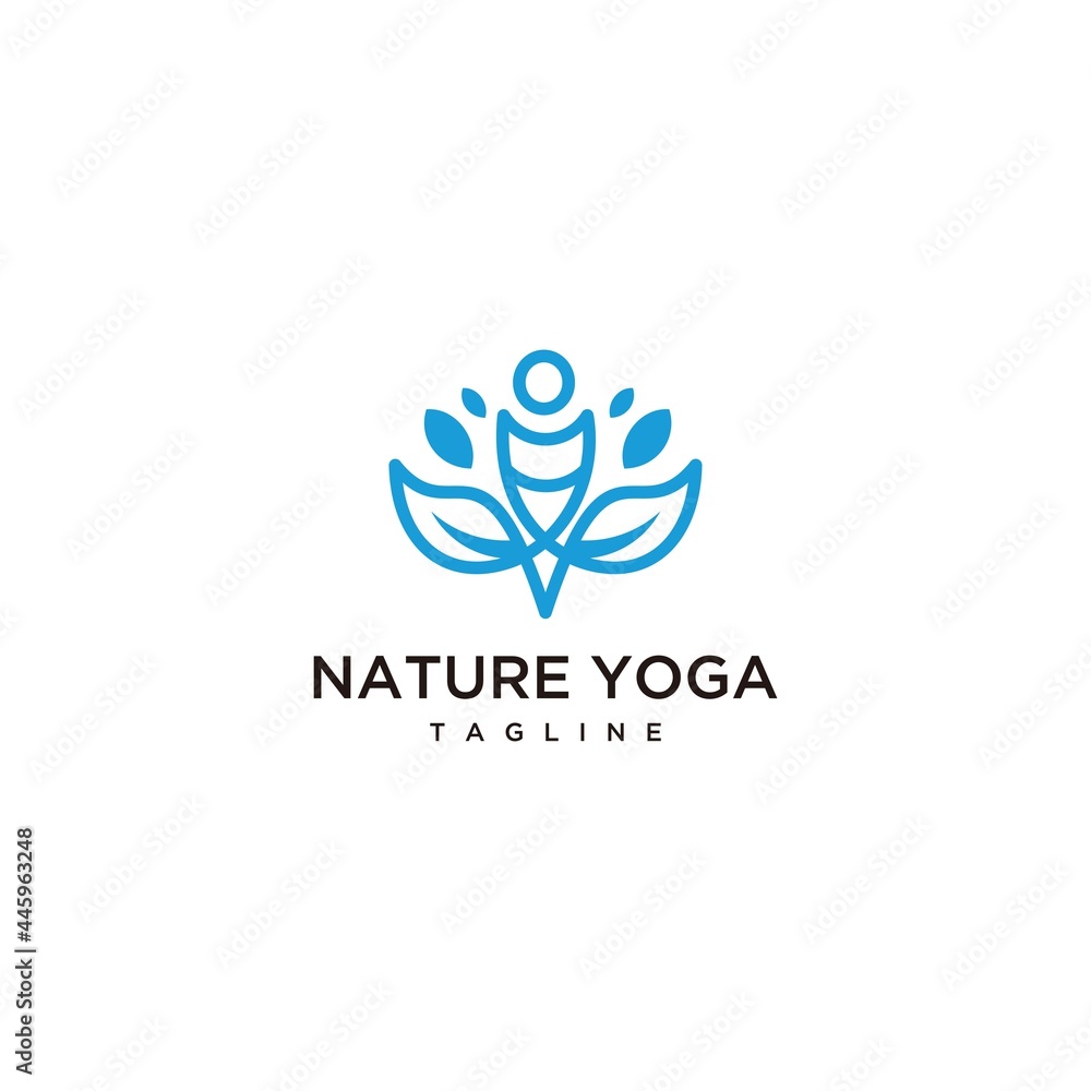 nature yoga logo vector design template nature yoga logo vector design template