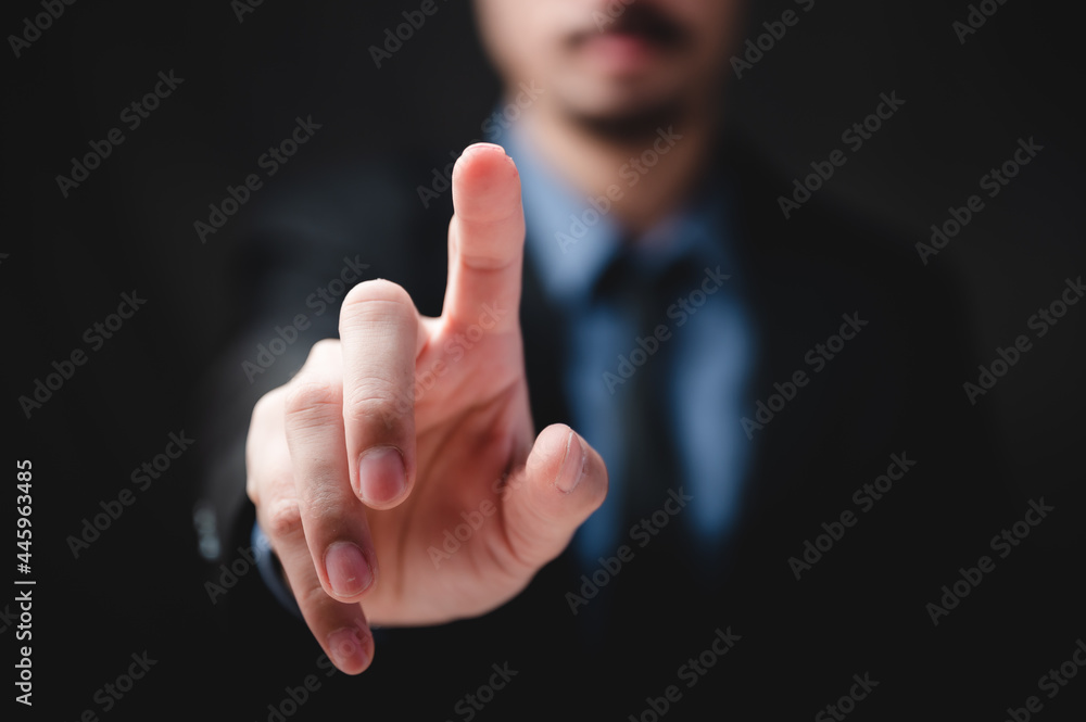 hand of professional businessman in suit , executive male people person working with teamwork in office to corporate business success to greeting, handshake and hand background for job concept