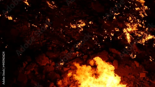 Darvaza, Turkmenistan Gas fire creator, Looks like a volano and gates of hell photo