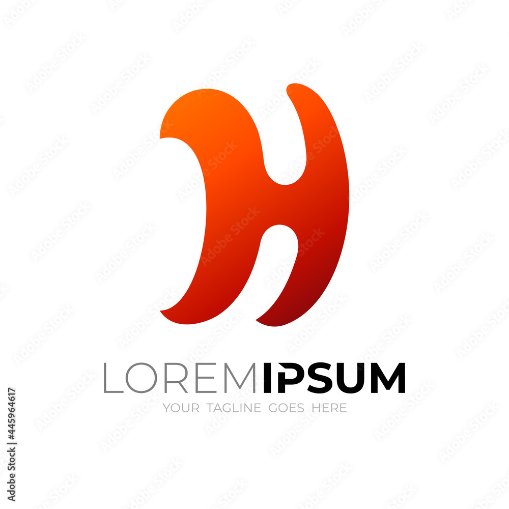 Letter H logo with simple design, vector image icon Letter H logo with simple design, vector image icon