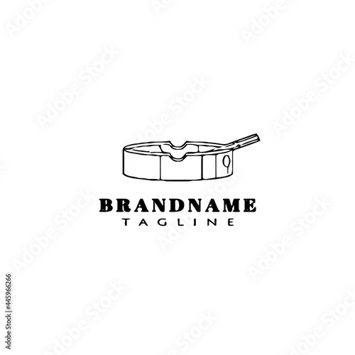 cigarette ashtray logo icon design flat cartoon vector