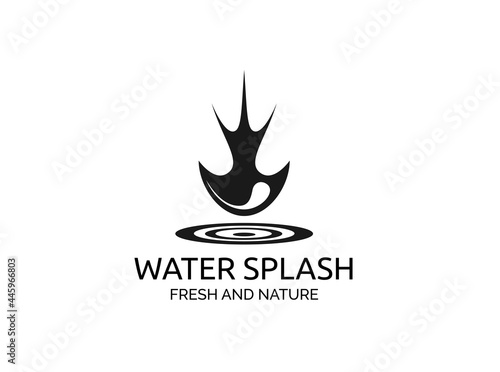 Water splash logo falling and forming a wave