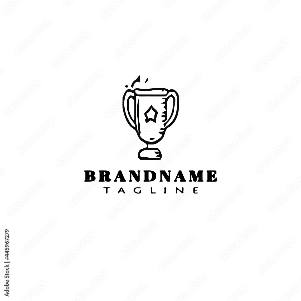 trophy logo icon design template vector illustration