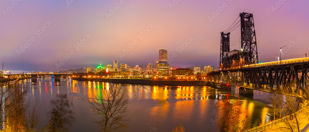 Purple Twilight in Portland Oregon Purple Twilight in Portland Oregon
