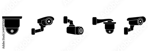 cctv camera icon set vector sign symbol