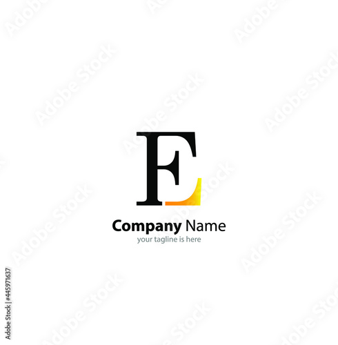 modern letter e logo concept with white background