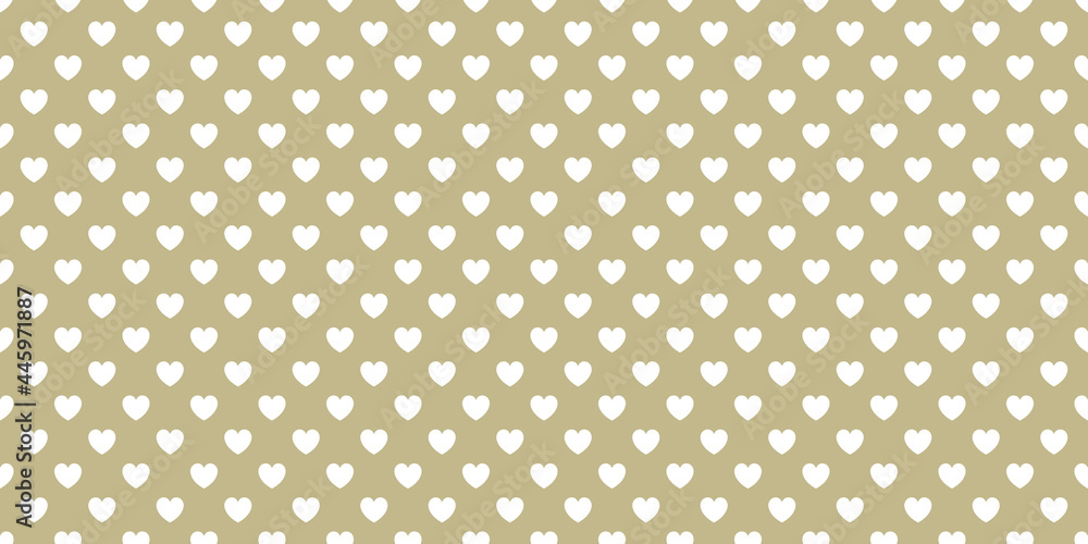 White heart pattern with khaki background color.