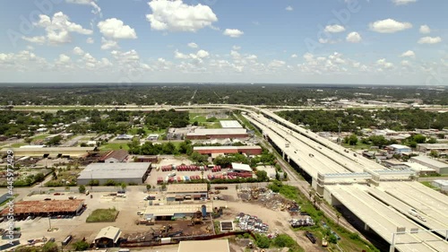 Drone footage Ybor City historic industrial district Tampa FL USA photo