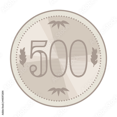お金のイラスト 日本硬貨 500円玉