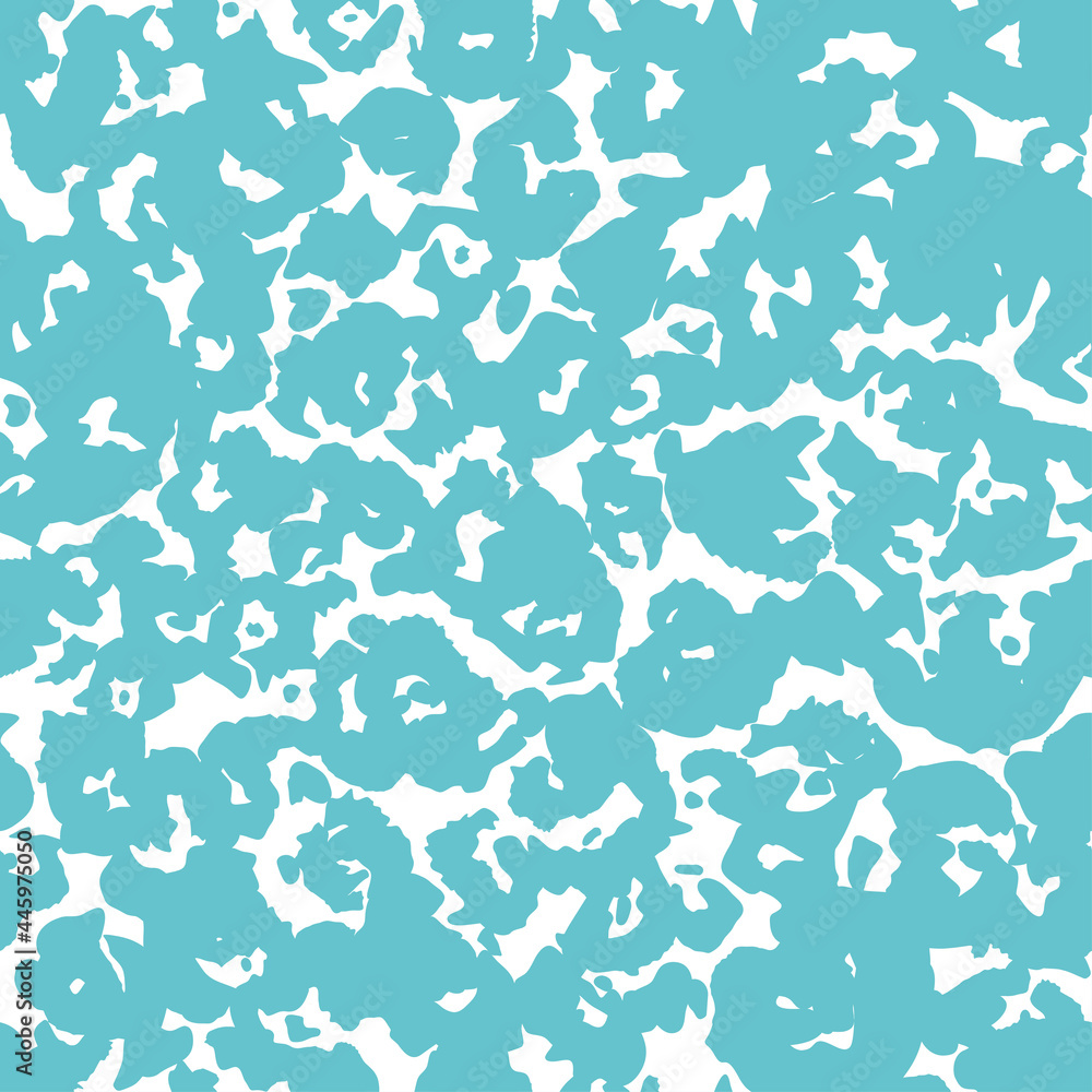 Abstract water seamless background turquoise-blue color, and texture the water surface with waves, aquatic environment wallpaper, swimming pool, sea foam pattern. Vector illustration. 