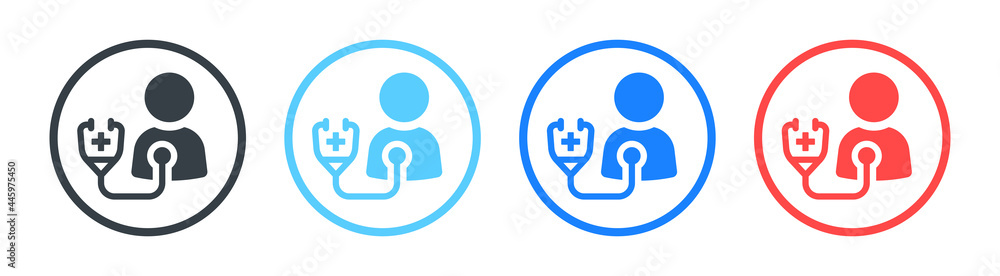 Medical check-up of patient icon vector illustration. Medical check-up of patient icon vector illustration.