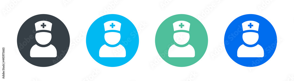 Nurse, doctor assistant icon vector illustration. Medical staff symbol.