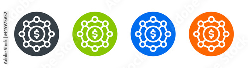 Money management icon. Distribution vector illustration. Symbol of banking and diversification.