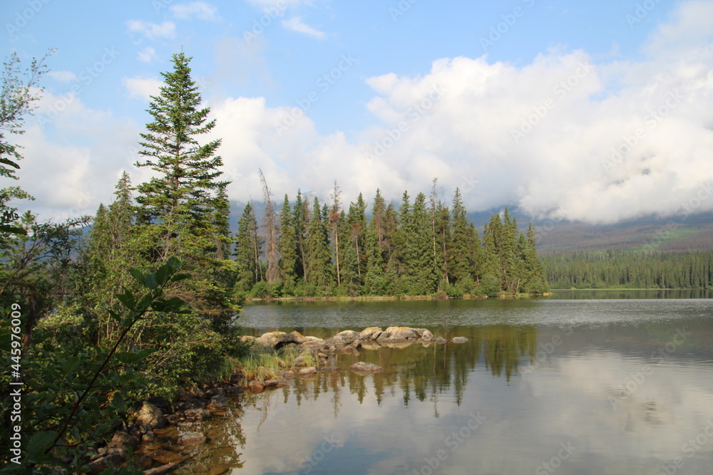 Island In The Lake, Jasper National Park, Alberta Island In The Lake, Jasper National Park, Alberta