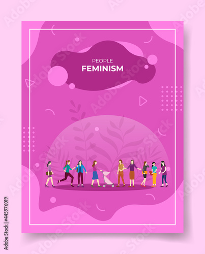feminism concept for template of banners, flyer, books, and magazine cover