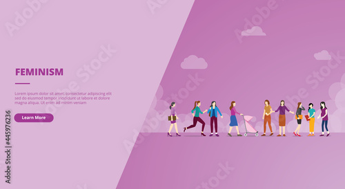 feminism concept for website landing homepage template banner or slide presentation cover