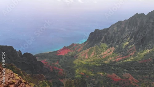 Hawaii Waterfalls Valley Kauai Helicopter Drone Aerial 