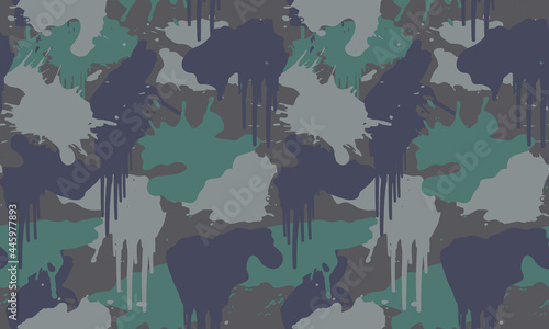 Texture military camouflage repeats seamless Vector Pattern For fabric, background, wallpaper and others. Classic clothing print. Abstract monochrome seamless Vector camouflage pattern. Camo All over 