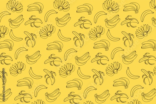 Hand Drawn Banana Fruit Background Vector
