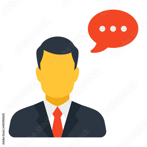 Speech bubble with avatar denoting concept of personal    communication