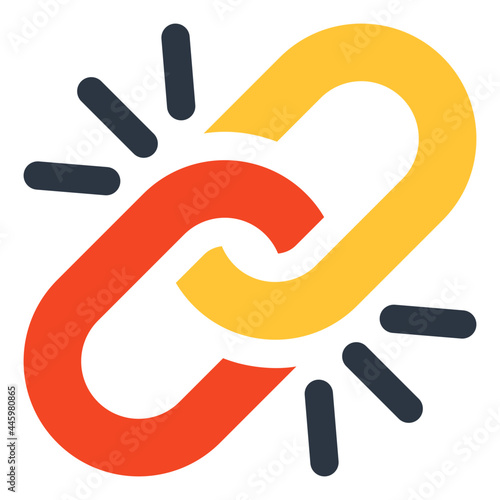 Trendy vector design of broken linkage