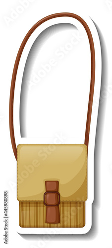 A sticker template with a women crossbody bag isolated