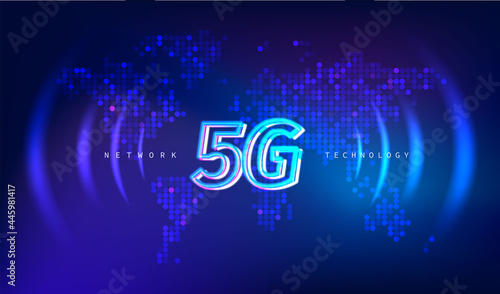 5G network wireless internet Wi-fi connection. communication network concept. High speed, broadband telecommunication. vector design.