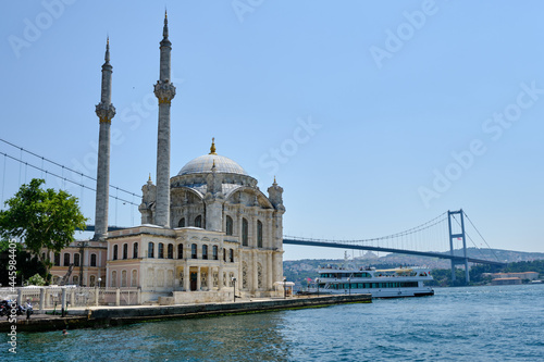 Ortakoy Mosque near the Bosphorus Bridge on the Bosphorus pier