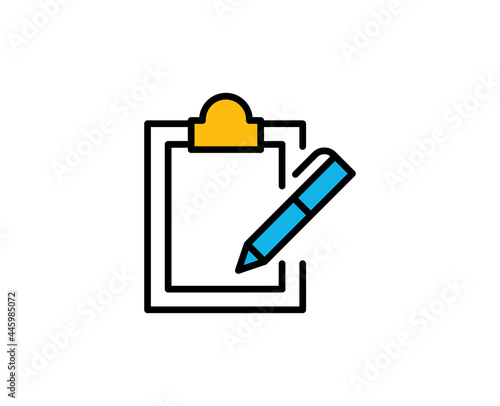 Clipboard premium line icon. Simple high quality pictogram. Modern outline style icons. Stroke vector illustration on a white background. 