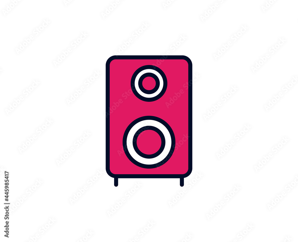 Soundspeaker flat icon. Single high quality outline symbol for web design or mobile app. Holidays thin line signs for design logo, visit card, etc. Outline pictogram EPS10 Soundspeaker flat icon. Single high quality outline symbol for web design or mobile app. Holidays thin line signs for design logo, visit card, etc. Outline pictogram EPS10