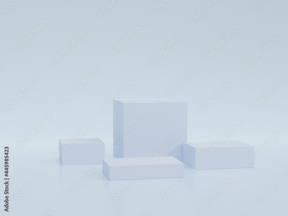 3D Box podium scene. Abstract minimal mockup. Light blue stage. Empty background. Product display presentation. 3d rendering illustration. 3D Box podium scene. Abstract minimal mockup. Light blue stage. Empty background. Product display presentation. 3d rendering illustration.