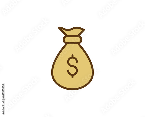 Money bag line icon. 