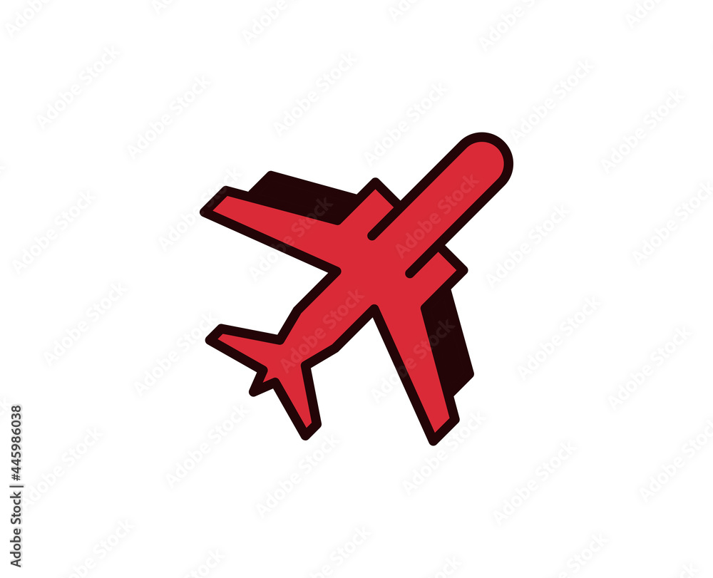 Obraz premium Plane line icon. Vector symbol in trendy flat style on white background. Travel sing for design.