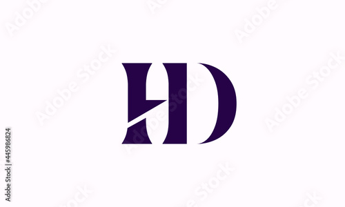 Alphabet letters Initials Monogram logo HD, DH, H and D