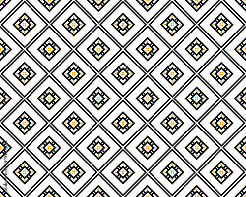 Geometric ethnic oriental seamless pattern traditional Design for background,carpet,wallpaper.clothing,wrapping,Batik fabric,Vector illustration.embroidery style - Sadu, sadou, sadow or sado