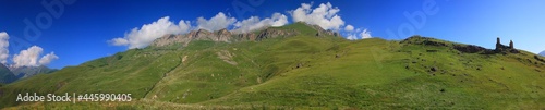 Caucasus, Ossetia. Kurtat gorge. The area of the abandoned village of Halgon.