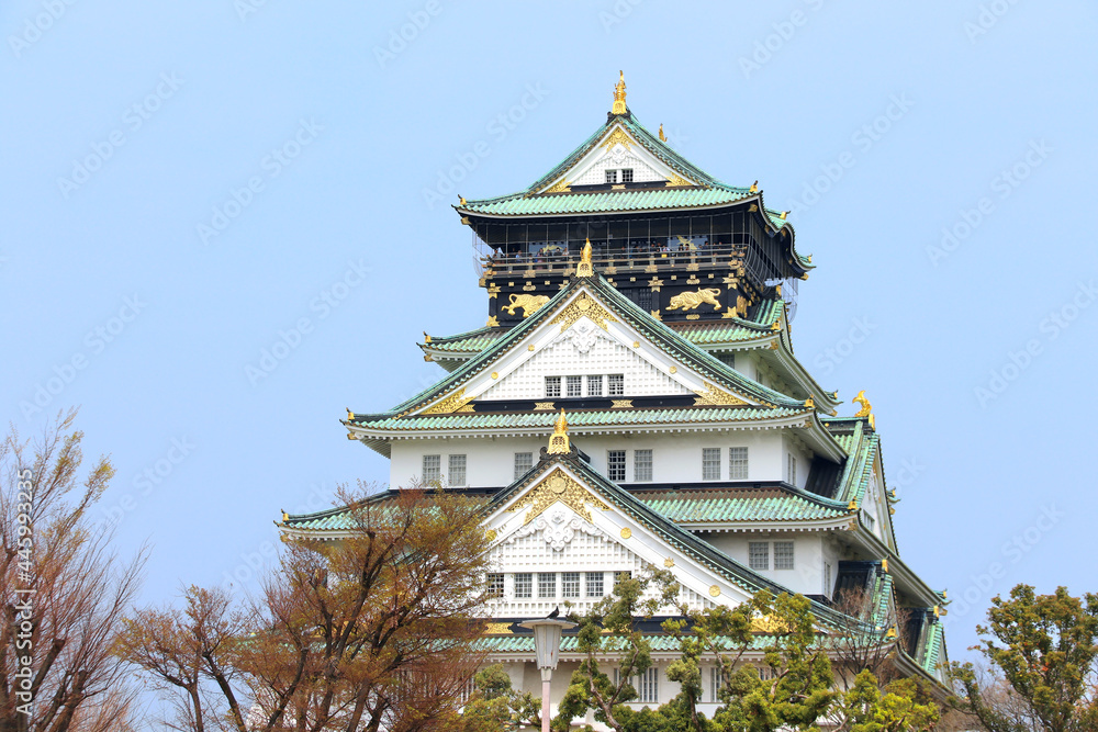 Osaka castle, Japanese ancient castle in Osaka, Japan
