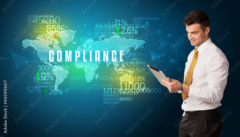 Businessman thinking about market concept Businessman thinking about market concept