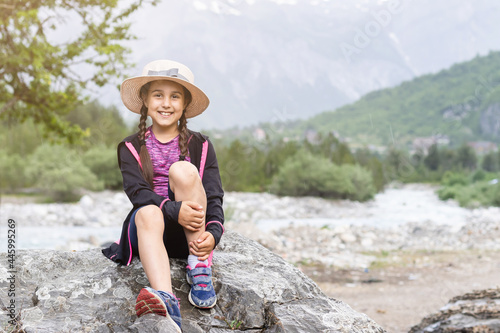 little girl in the mountains of albania