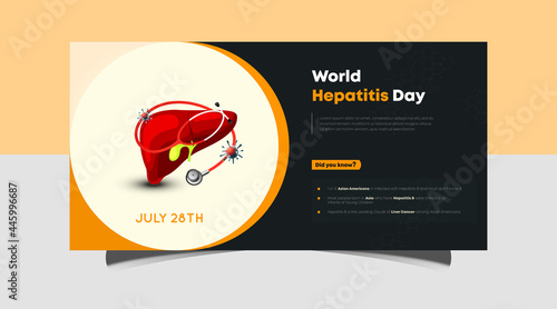 World hepatitis day poster, banner, flyer, social media post design