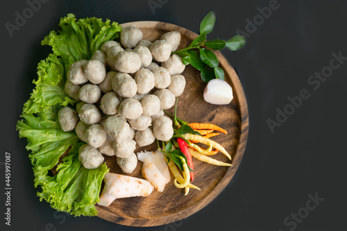 Pork Balls in Bamboo Stick with Sweet Chili Dipping Sauce