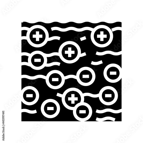 coagulation and flocculation water filter glyph icon vector. coagulation and flocculation water filter sign. isolated contour symbol black illustration photo