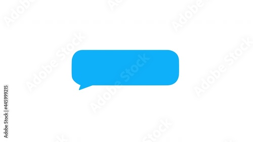Message bubble typing animation. Chat message in motion graphics