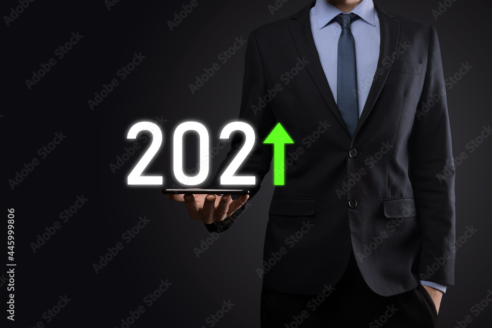 Plan business positive growth in year 2021 concept. Businessman plan and increase of positive indicators in his business, Growing up business concepts. Plan business positive growth in year 2021 concept. Businessman plan and increase of positive indicators in his business, Growing up business concepts.