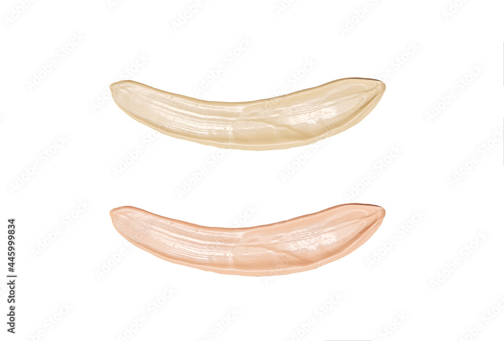 Foundation color sample smeared on white background Foundation color sample smeared on white background