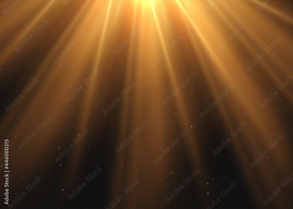 Sun rays light on black background Sun rays light on black background
