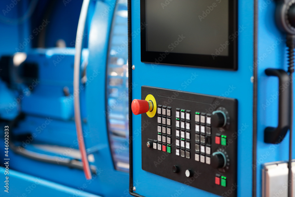 industrial machining center with CNC control panel
