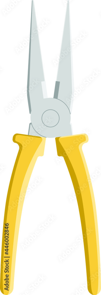 Yellow Long Nose Plier with Flat and Modern Style Yellow Long Nose Plier with Flat and Modern Style